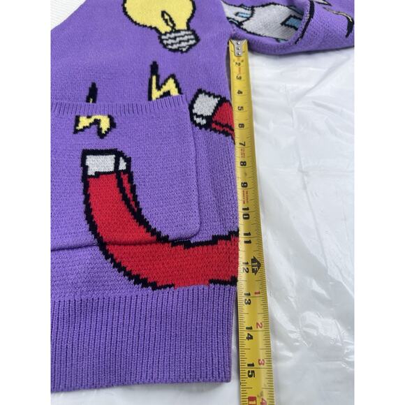 Steady Hands Multicolor Cardigan Spaceship Science Teacher Ms Frizzle Teacher XS - Picture 5 of 6